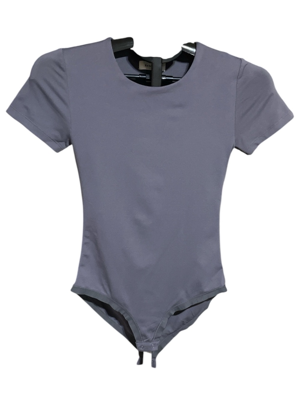 Babaton Short Sleeve One-Piece Bodysuit in Gray